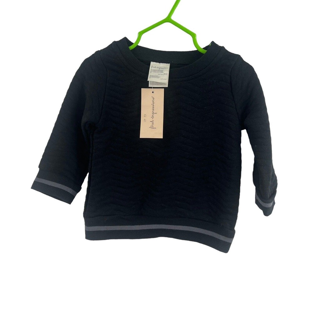First Impressions Black Quilted Sweatshirt 18 Month‎ New